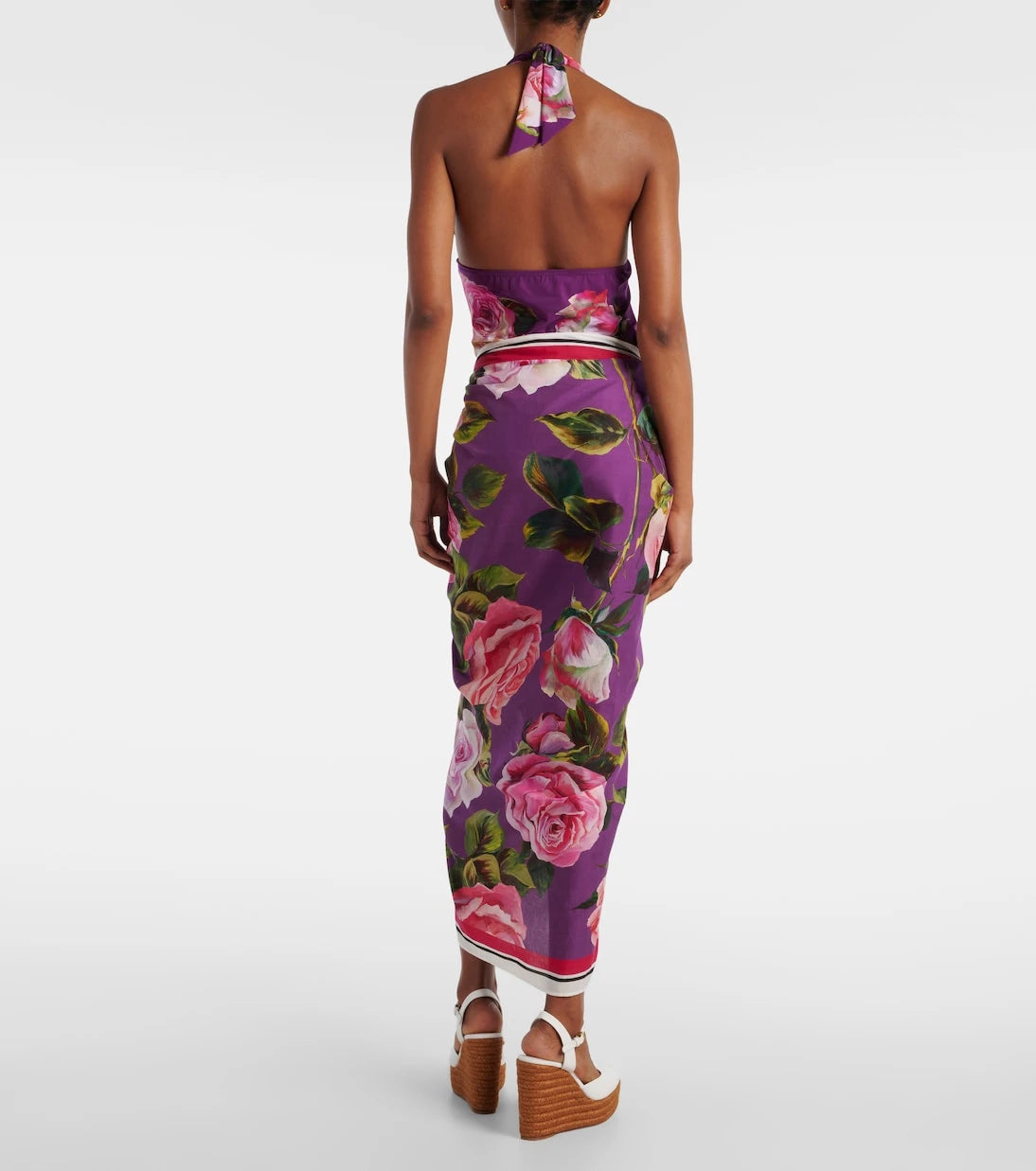 Dolce&Gabbana - Floral cotton beach cover-up