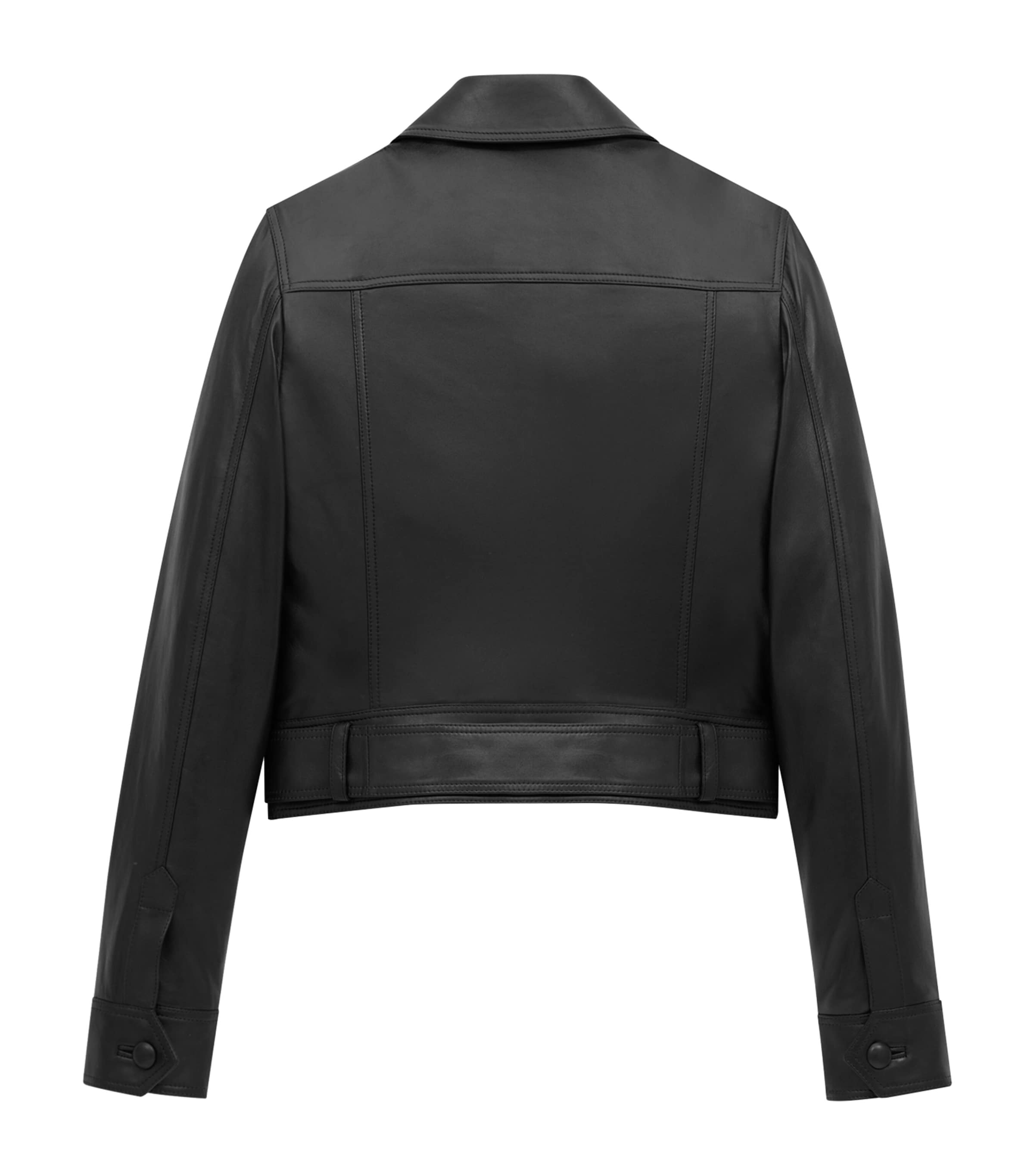 Saint Laurent Black Leather Cropped Jacket