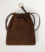 Brown Suede Drawstring Pouch