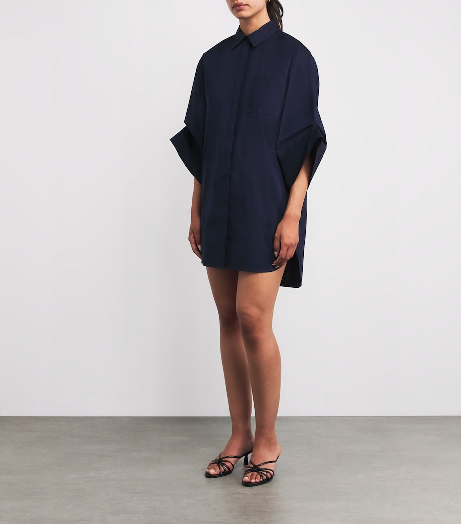 Navy Nico Mini Shirt Dress