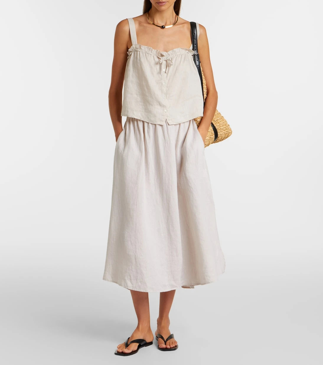 Velvet - Virginia linen midi skirt