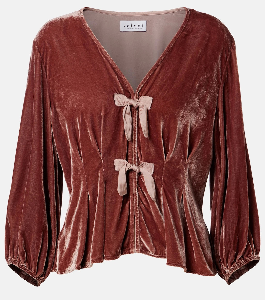 Velvet - Elida bow-detail velvet top