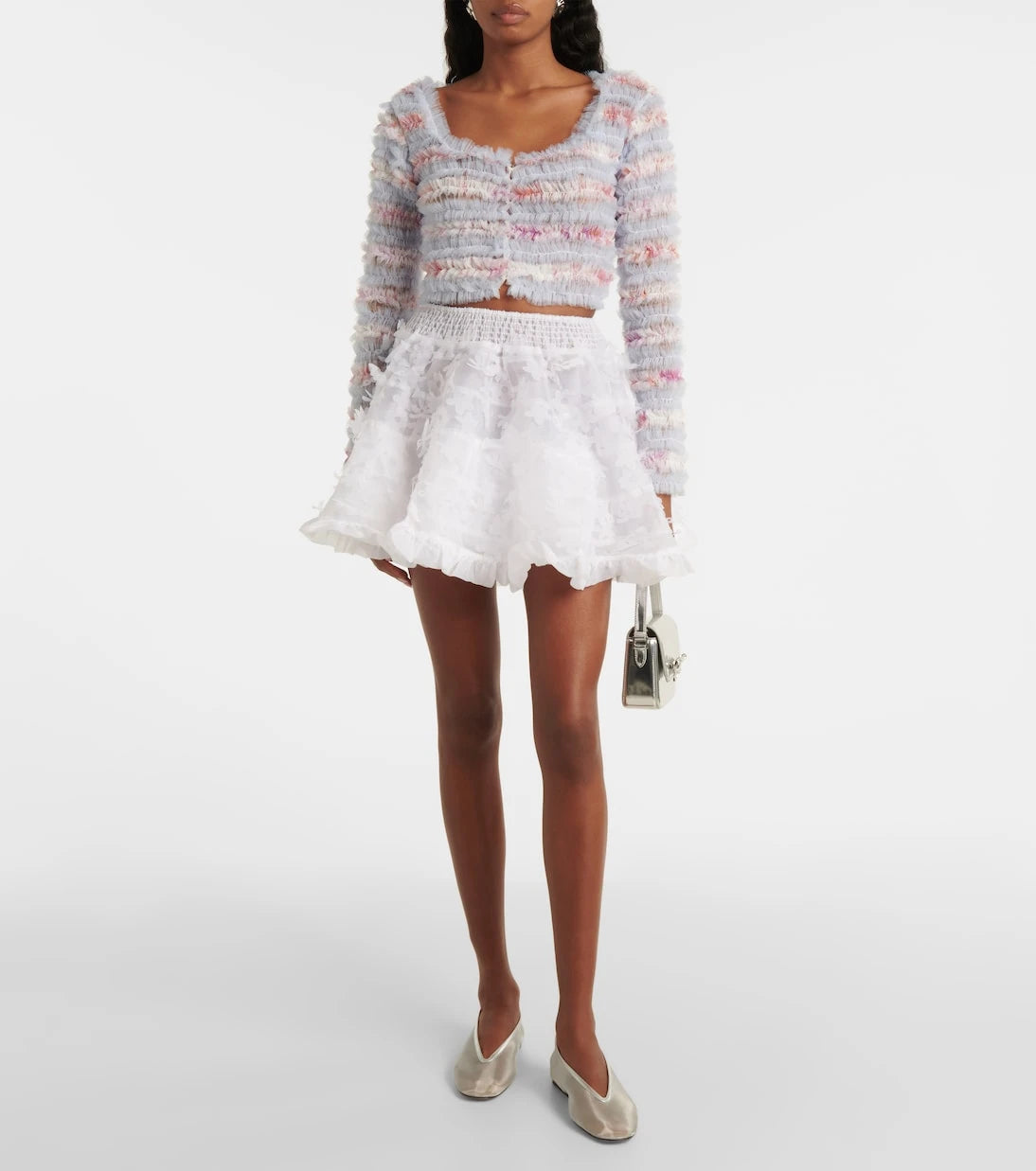 Susan Fang - Ruffled cropped cardigan