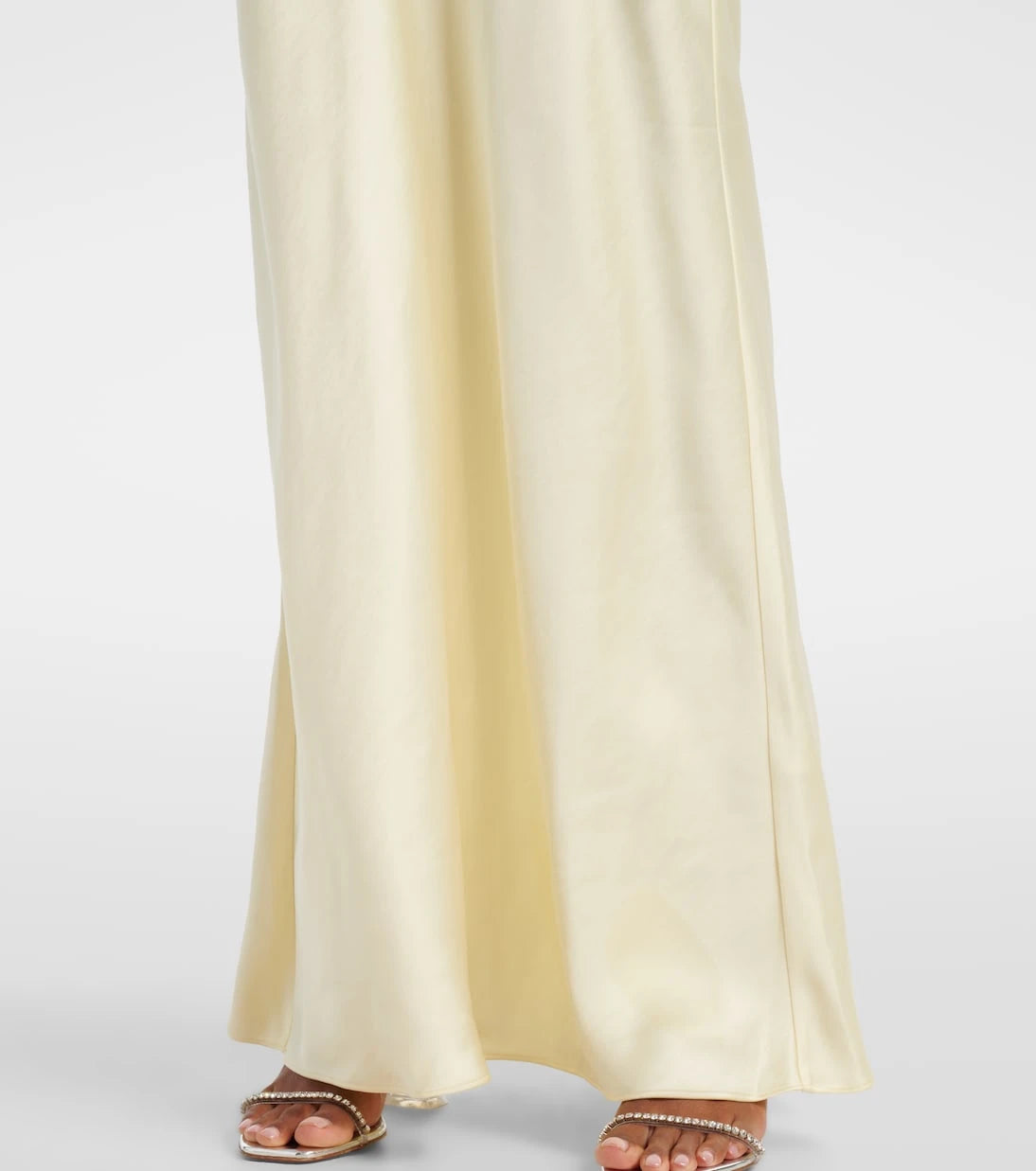 Self-Portrait - Floral-appliqué satin maxi dress