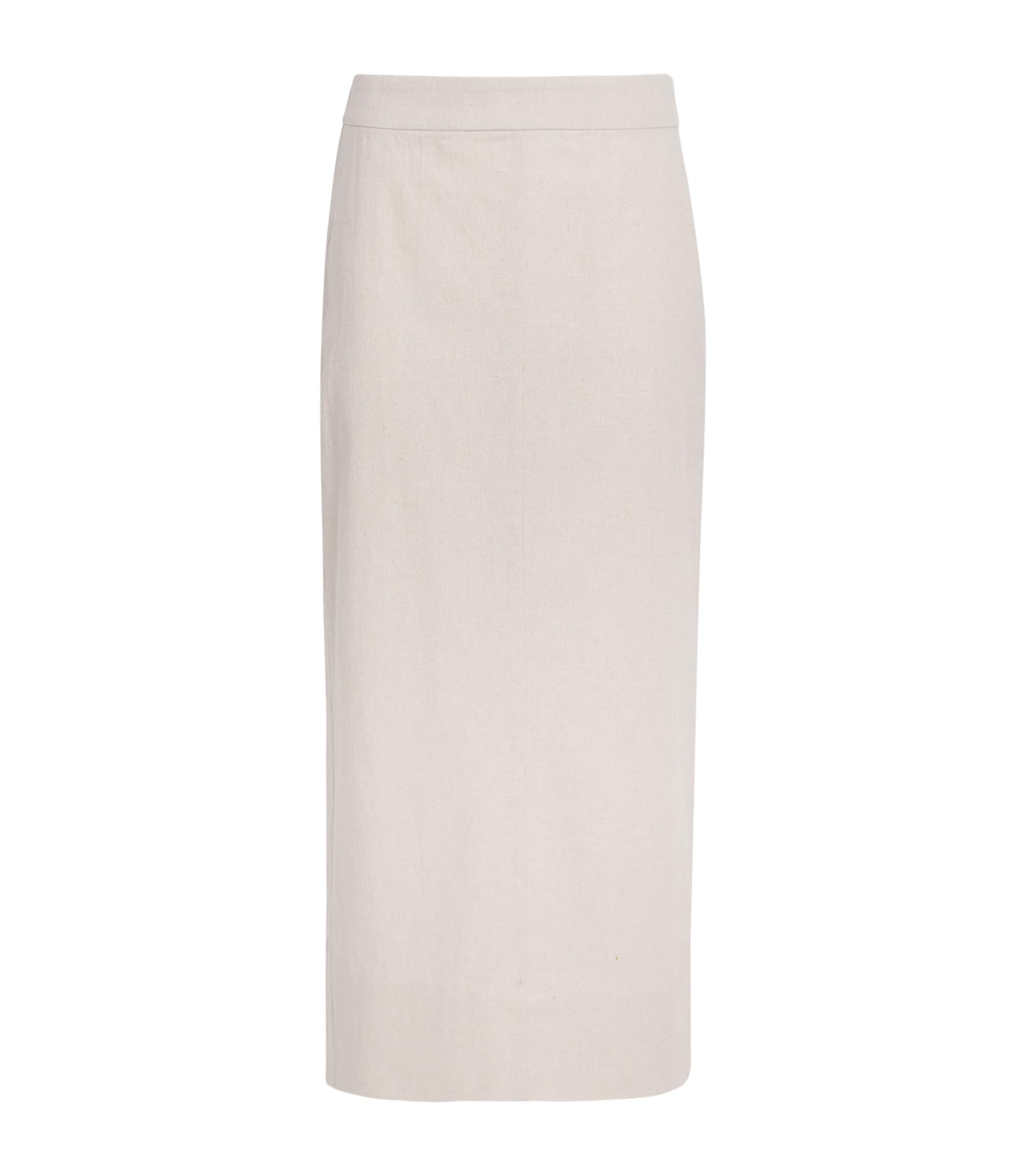 Stylein Ivory Linen-Blend Saronno Maxi Skirt