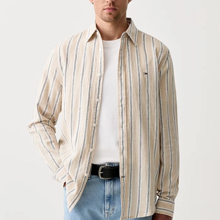 Tommy Jeans erkek keten gömlek