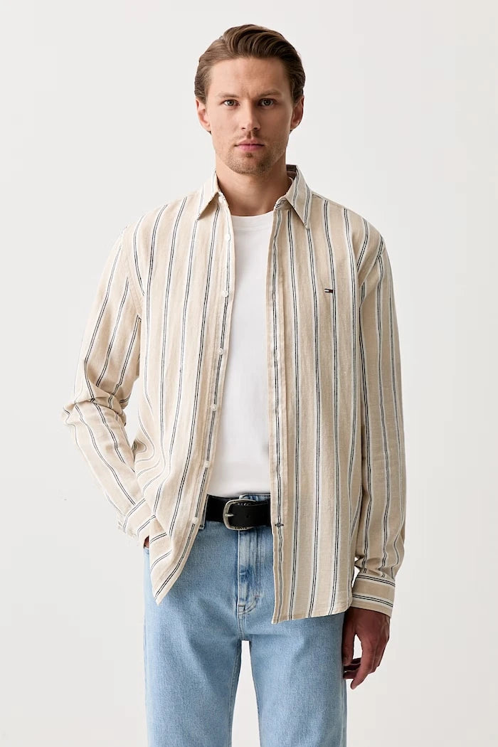 Tommy Jeans erkek keten gömlek