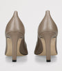 Beige Carla Leather Pumps 80