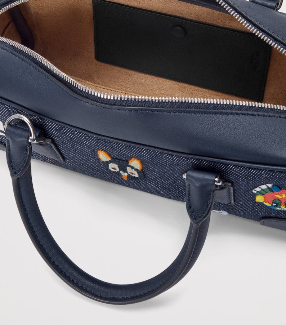 LOEWE x Louis Wain Denim Amazona 23 Top Handle Bag