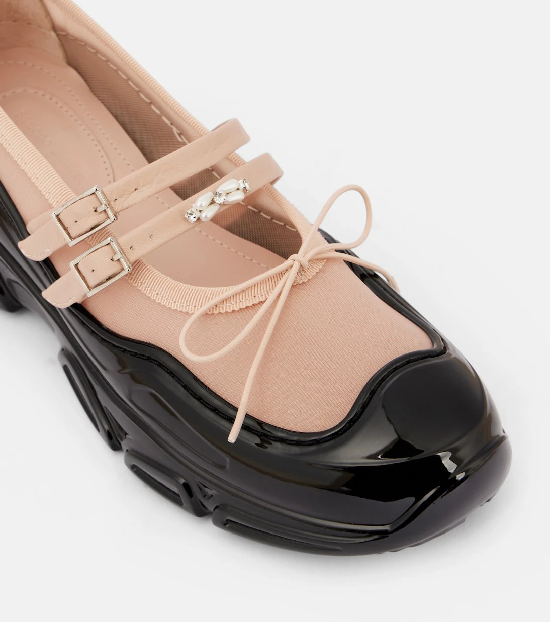 Simone Rocha - Tracker leather-trimmed Mary Jane flats