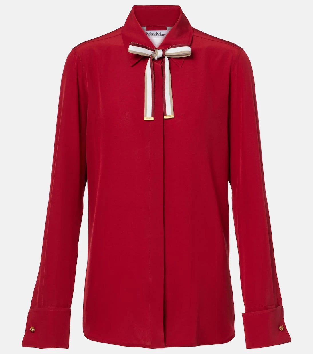 Max Mara - Apollo bow-detail silk crêpe blouse