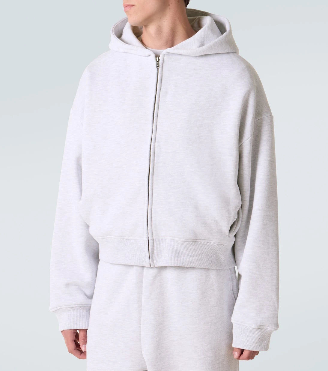 Entire Studios - Cropped cotton zip-up hoodie