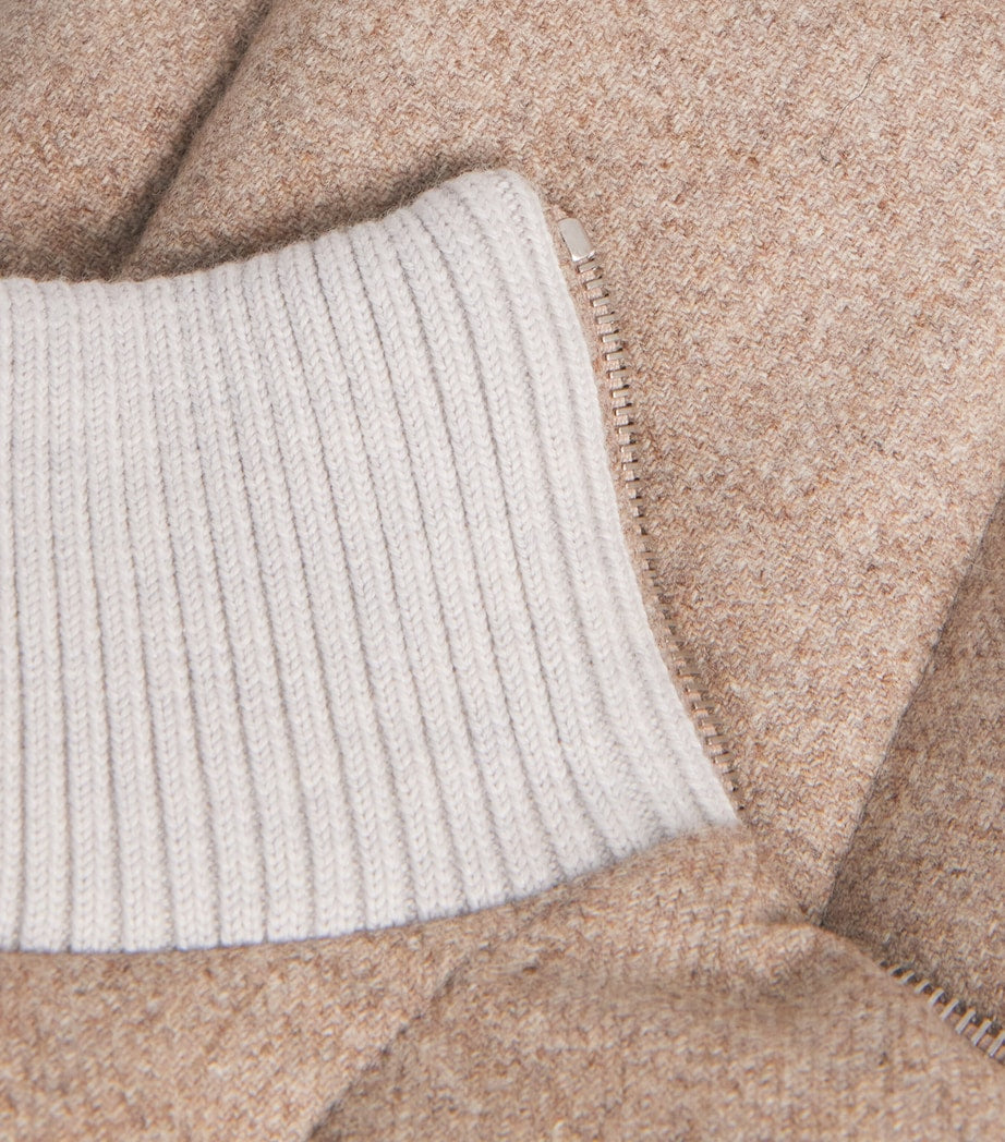 Lardini Beige Wool-Cashmere Down Gilet