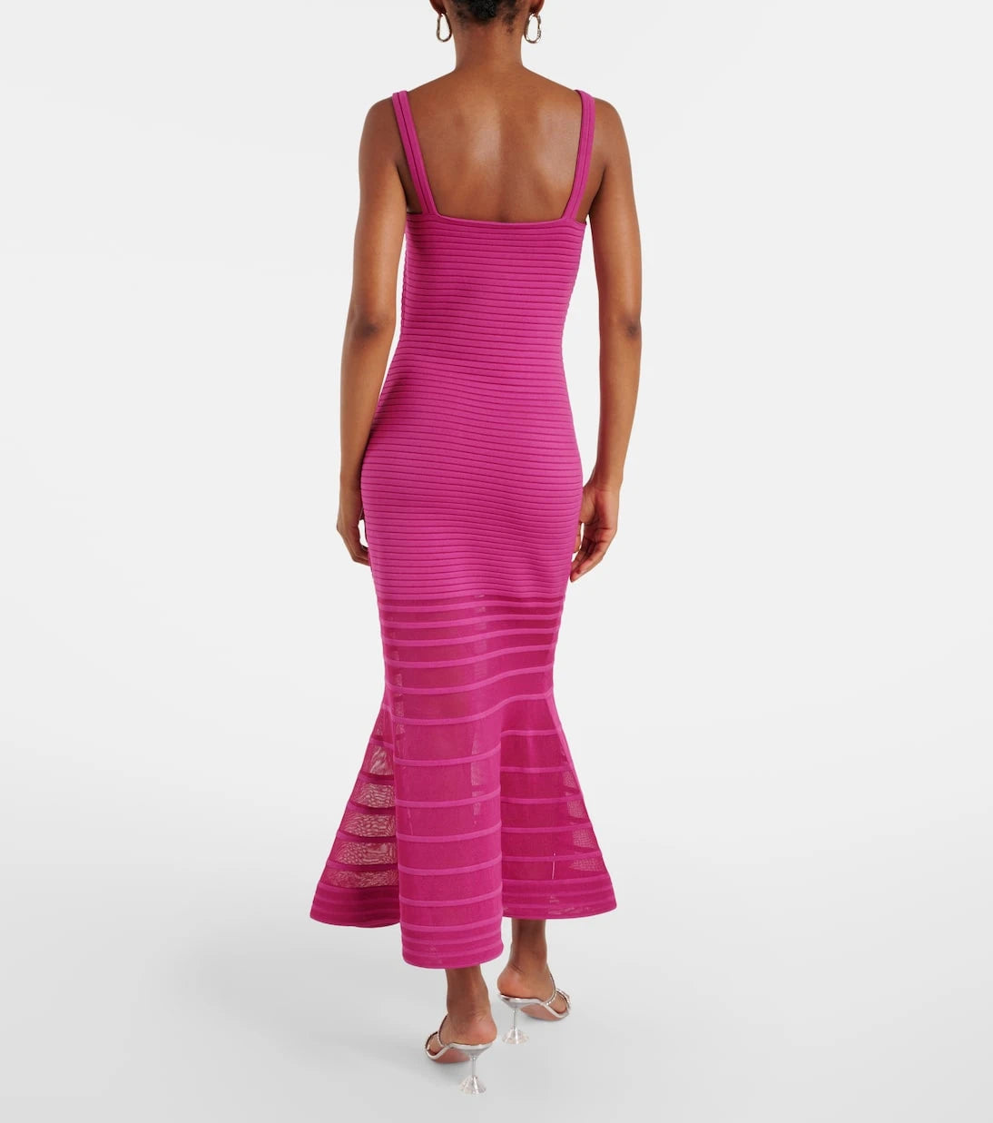 Simkhai - Vallarie ribbed-knit sheer midi dress