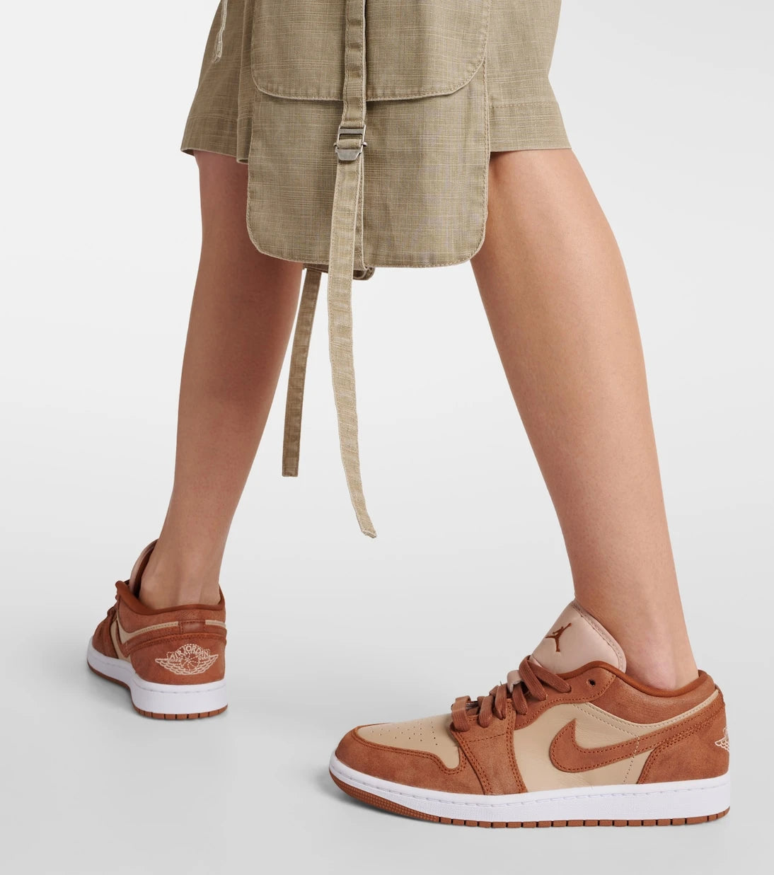 Nike - Air Jordan 1 Low suede-trimmed leather sneakers