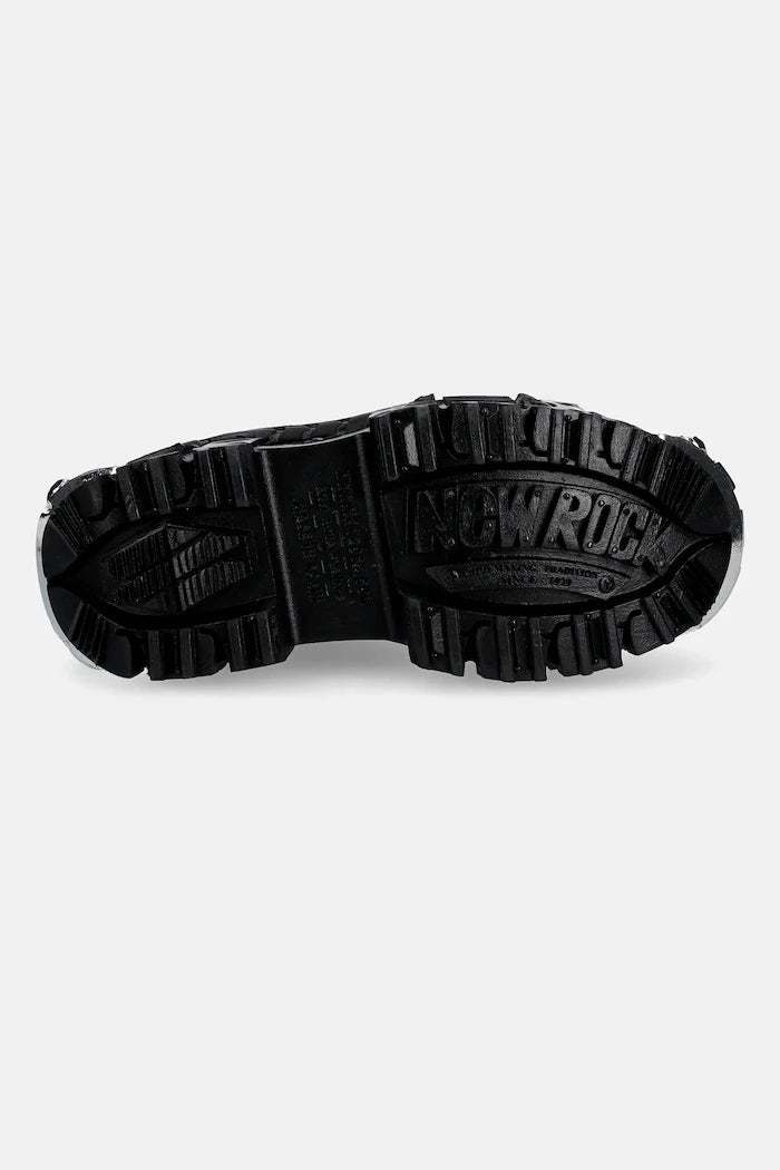 New Rock CRUST NEGRO, TANK CASCO NEGRO POWER Deri Botlar *