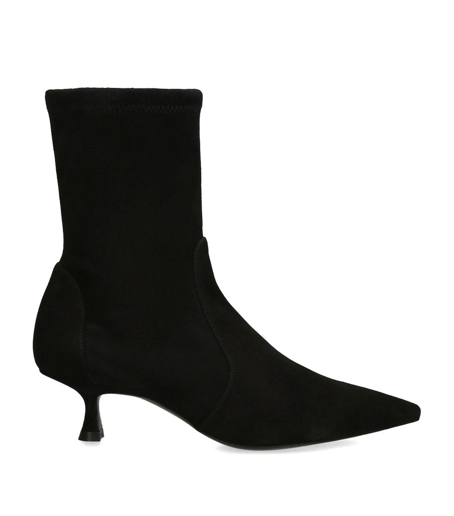 Stuart Weitzman Black Suede Naomi Ankle Boots 50