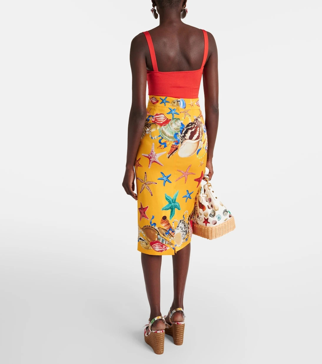 Dolce&Gabbana - Capri printed silk-blend midi skirt