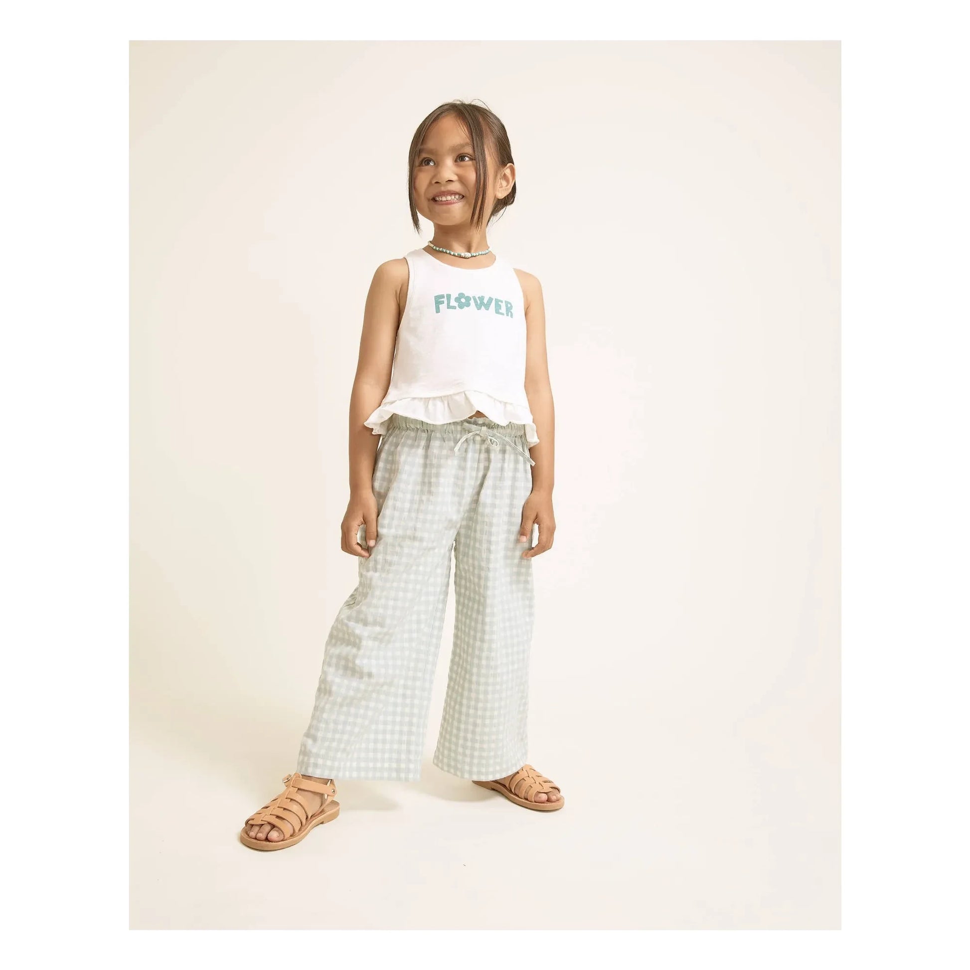 Búho - Flower Flounce Top Organic Cotton | White