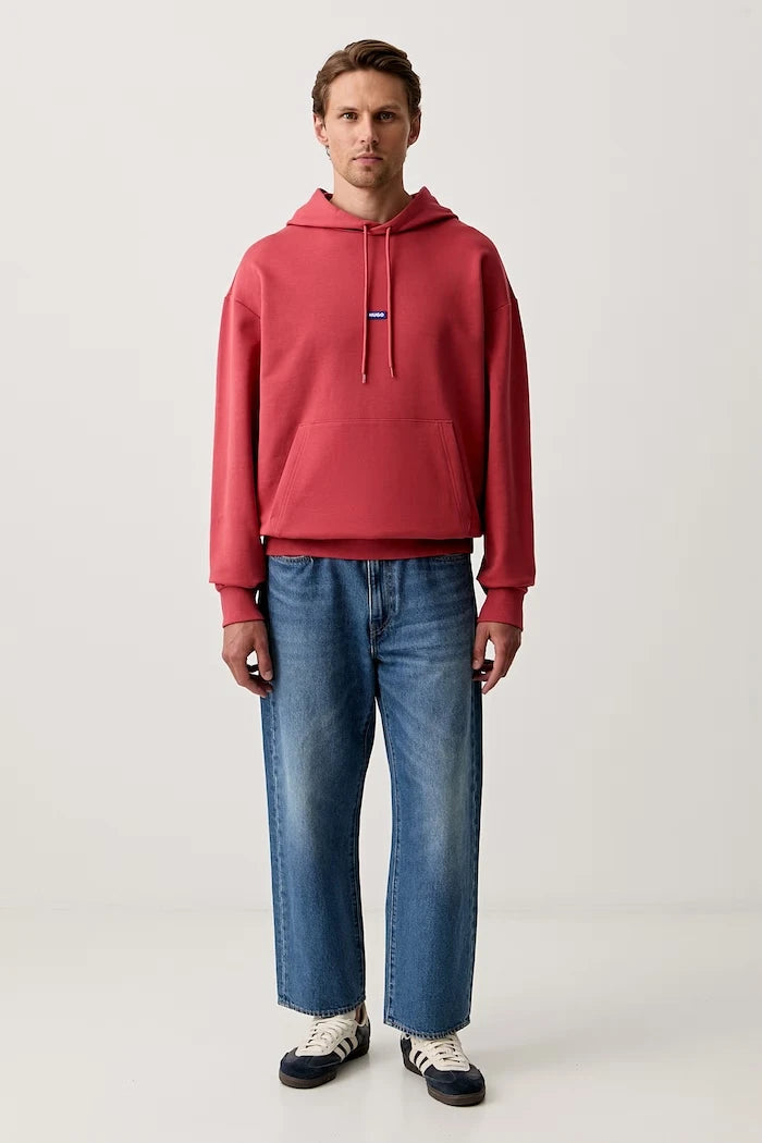 HUGO Blue kapüşonlu erkek pamuklu sweatshirt Nalonso