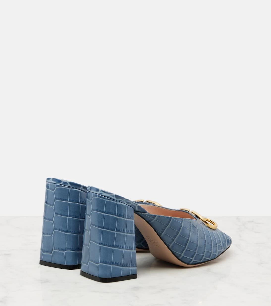 Valentino Garavani - VLogo croc-effect leather mules