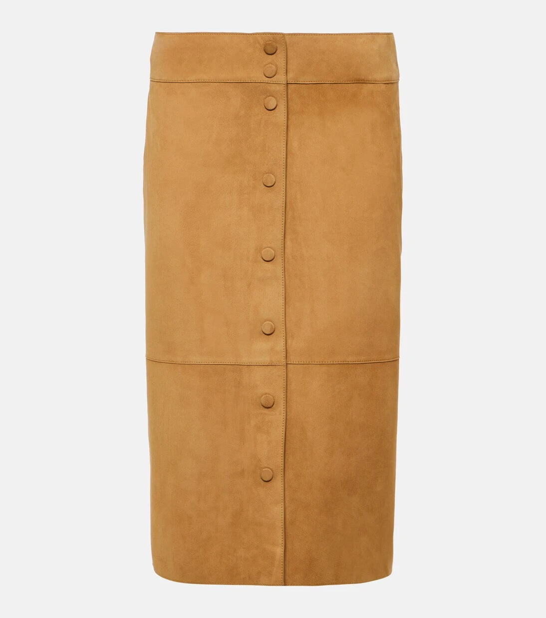 Yves Salomon - High-rise leather midi skirt