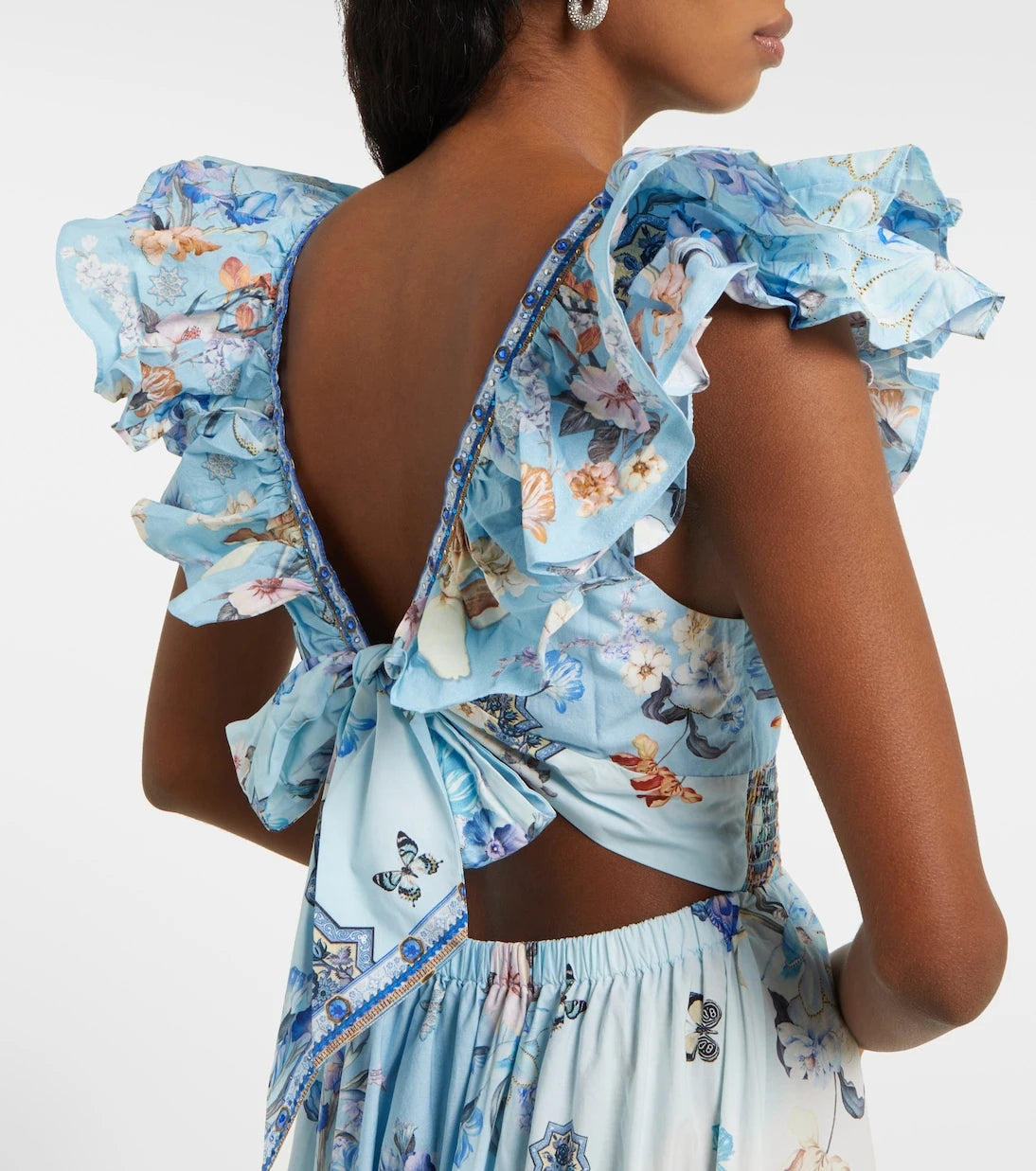 Camilla - Shirred floral cotton maxi dress