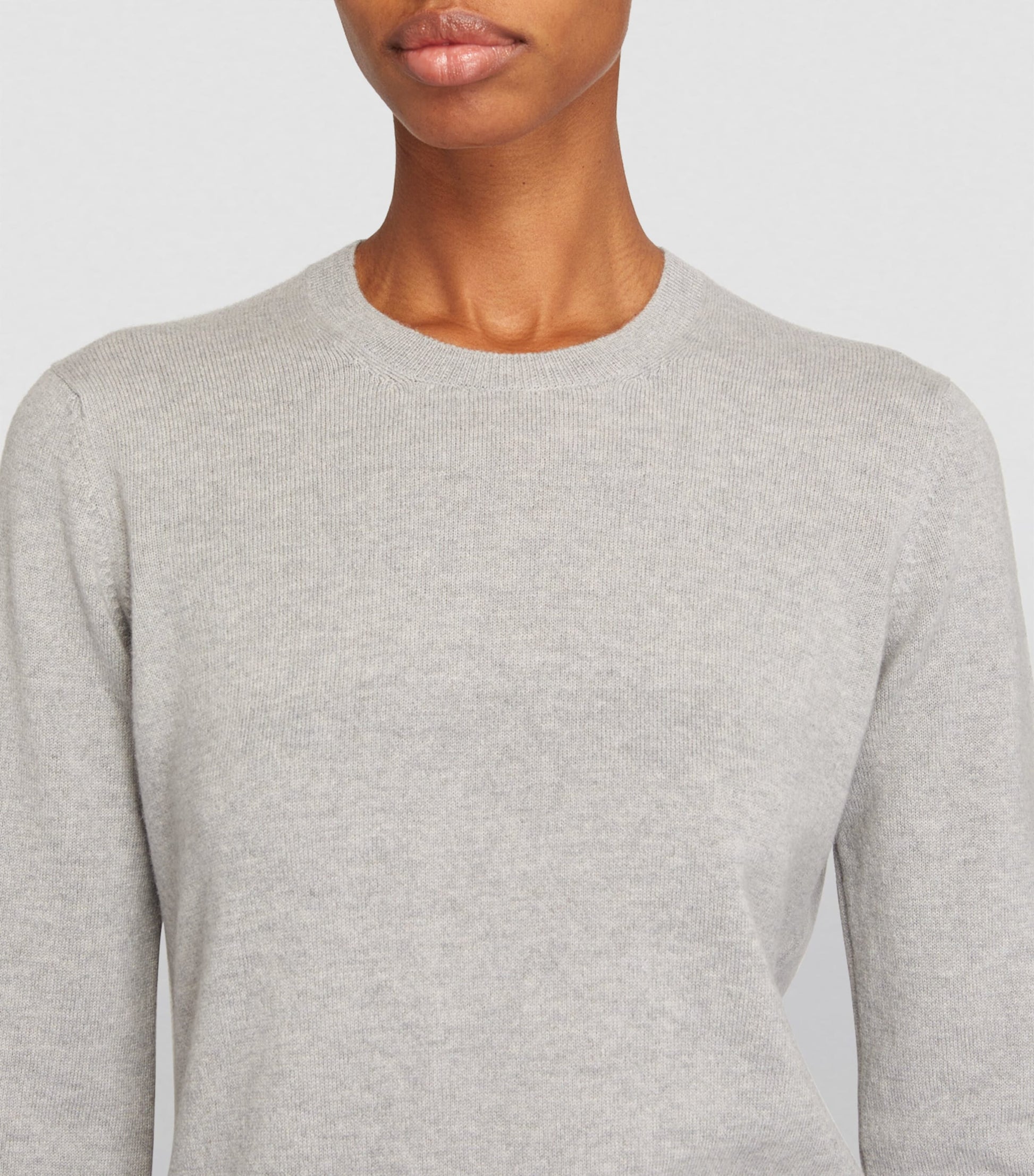Grey Cashmere Crew-Neck Sweater