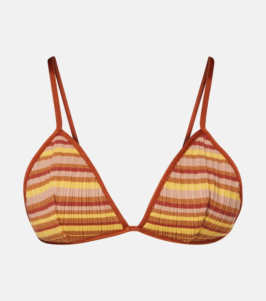 Bananhot - Ann ribbed-knit striped bikini top