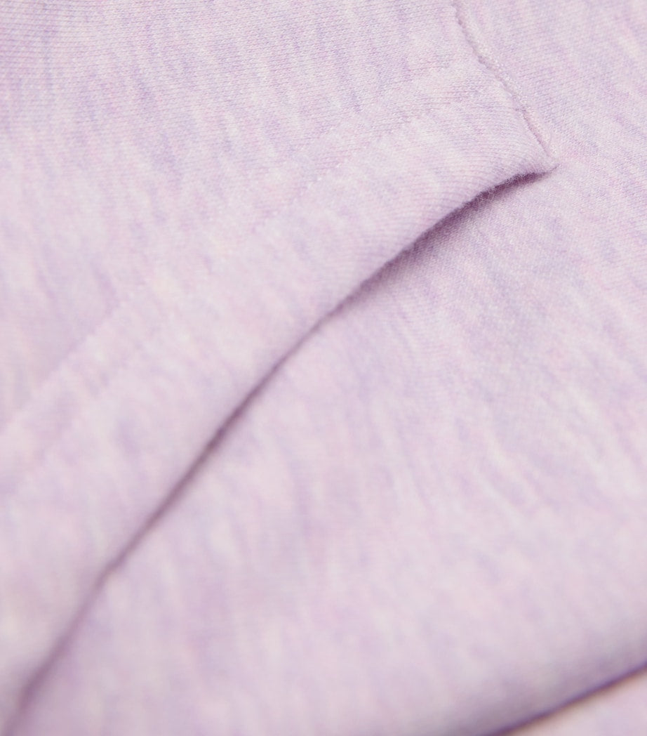 Purple Cotton-Blend Fleece Zip-Up Hoodie