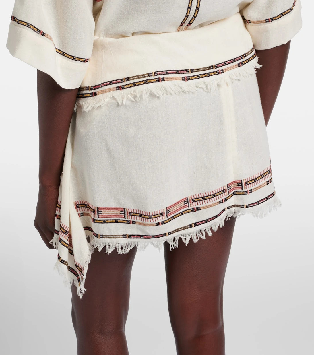 Isabel Marant - Feriel embroidered fringed silk wrap skirt