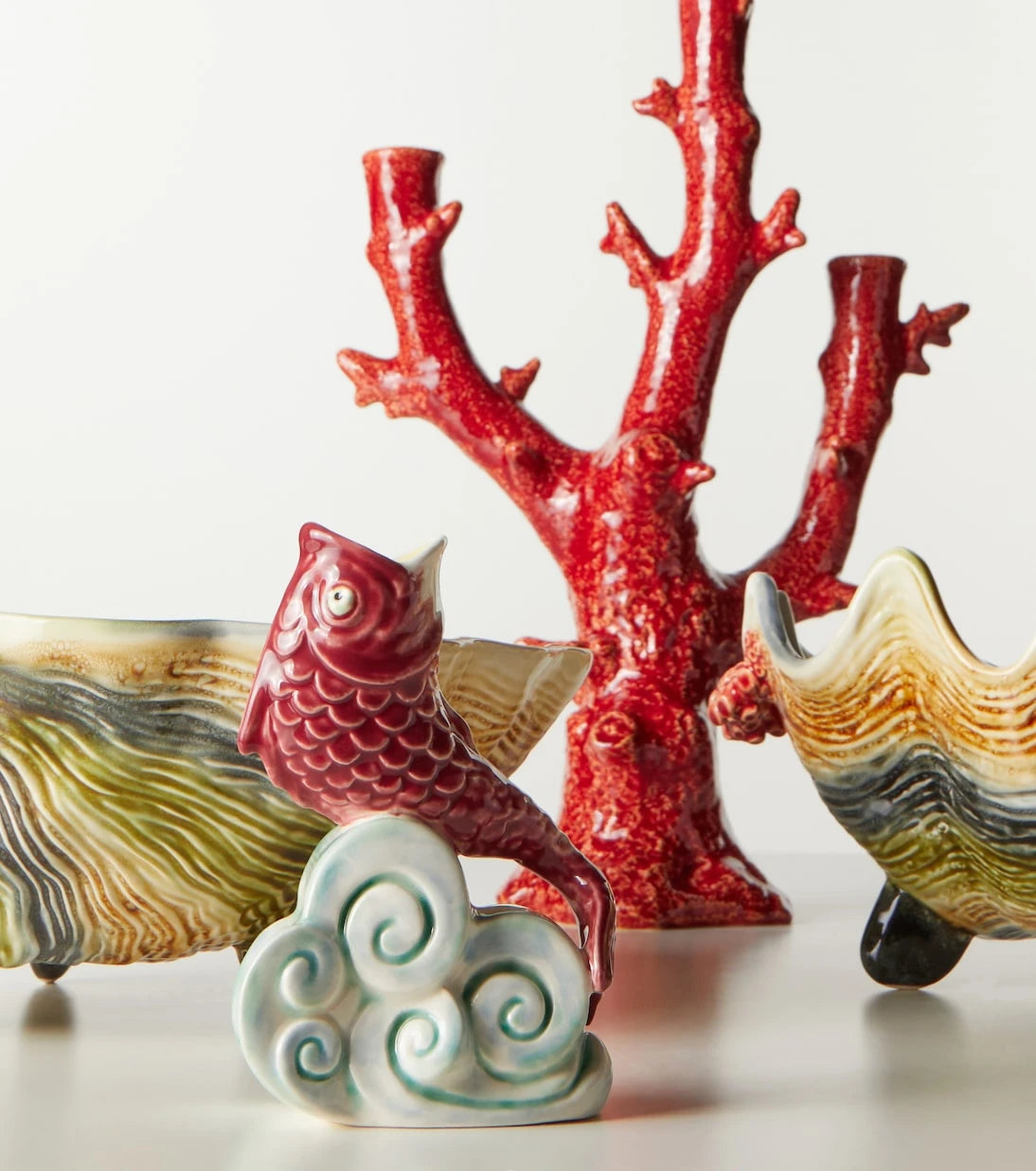Bordallo Pinheiro - Fish earthenware carafe