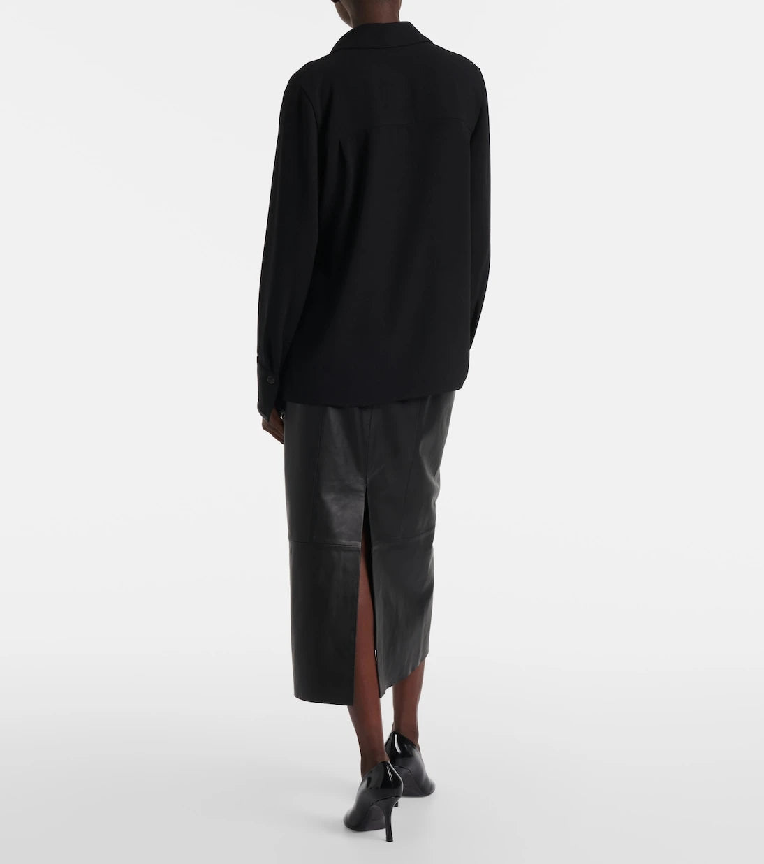 Vince - Faux leather-trimmed shirt