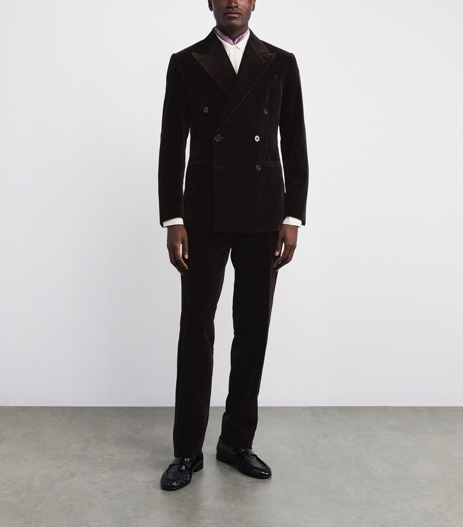 Velvet Double-Breasted Kent Suit Jacket