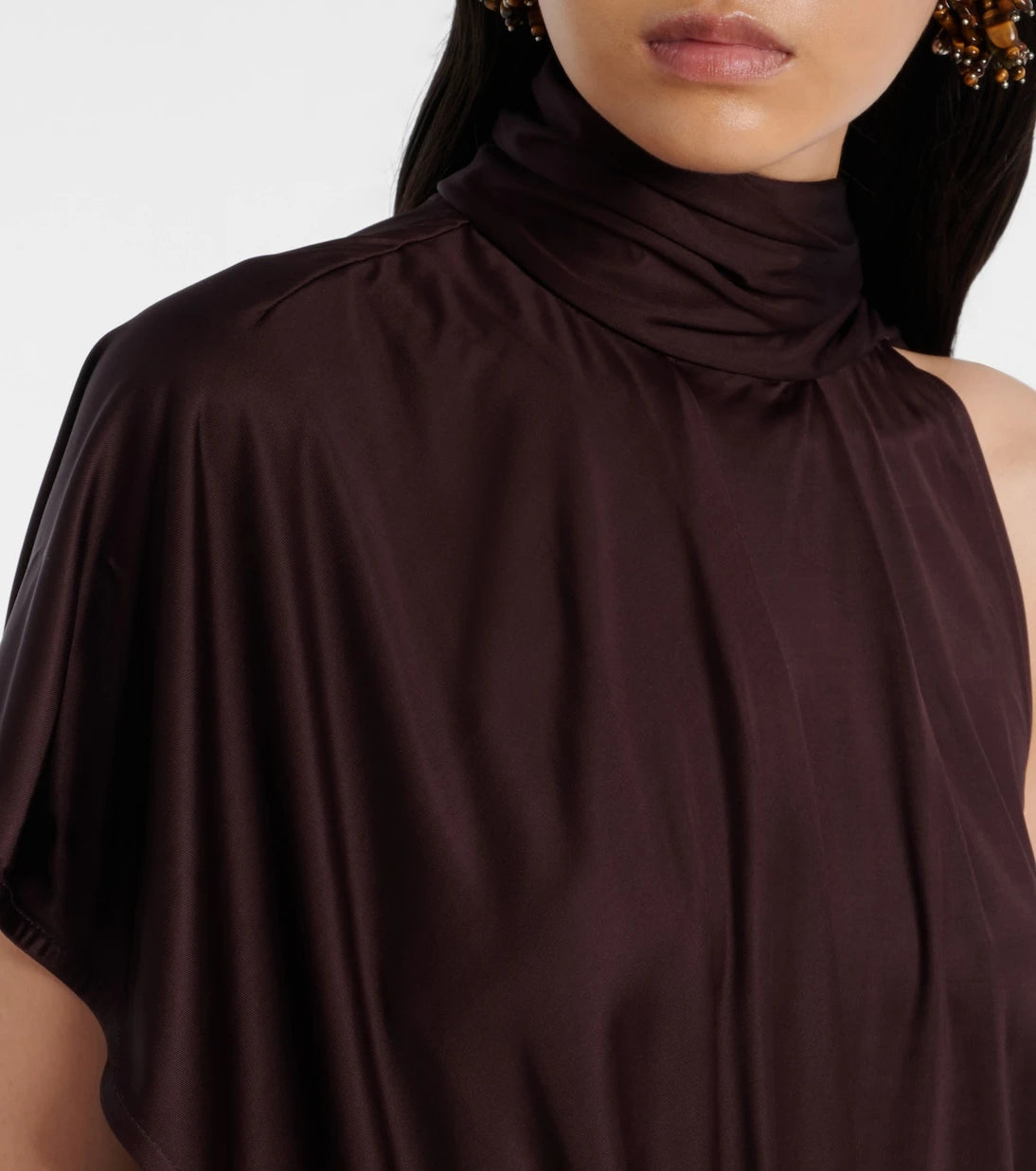 Dries Van Noten - Scarf-detail draped satin top