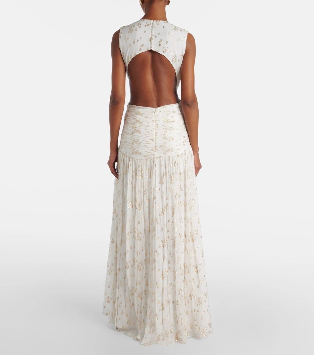 Costarellos - Luccia cutout silk jacquard gown