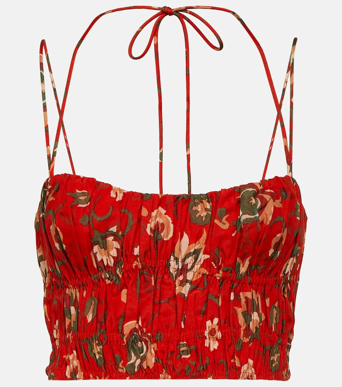 SIR - Reyes printed cotton and silk crop top