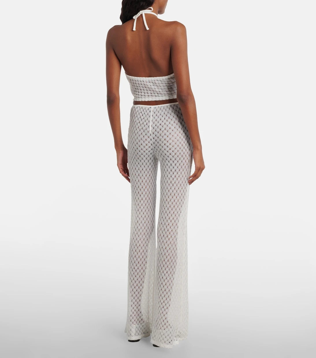 Missoni - Open-knit halterneck lamé crop top