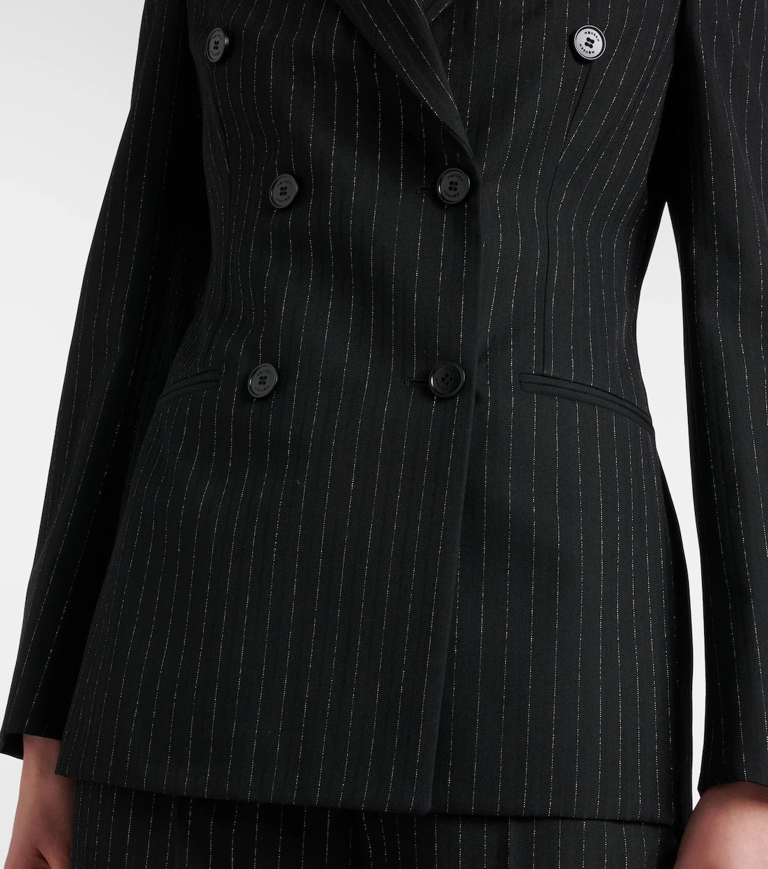 McQueen - Pinstripe double-breasted wool blazer