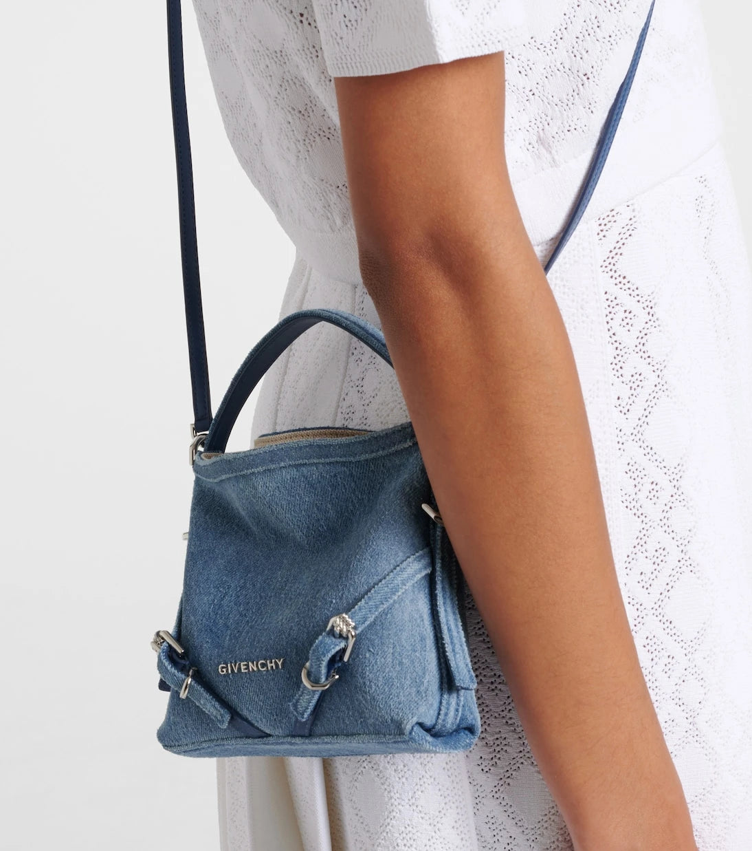 Givenchy - Nano Voyou denim crossbody bag