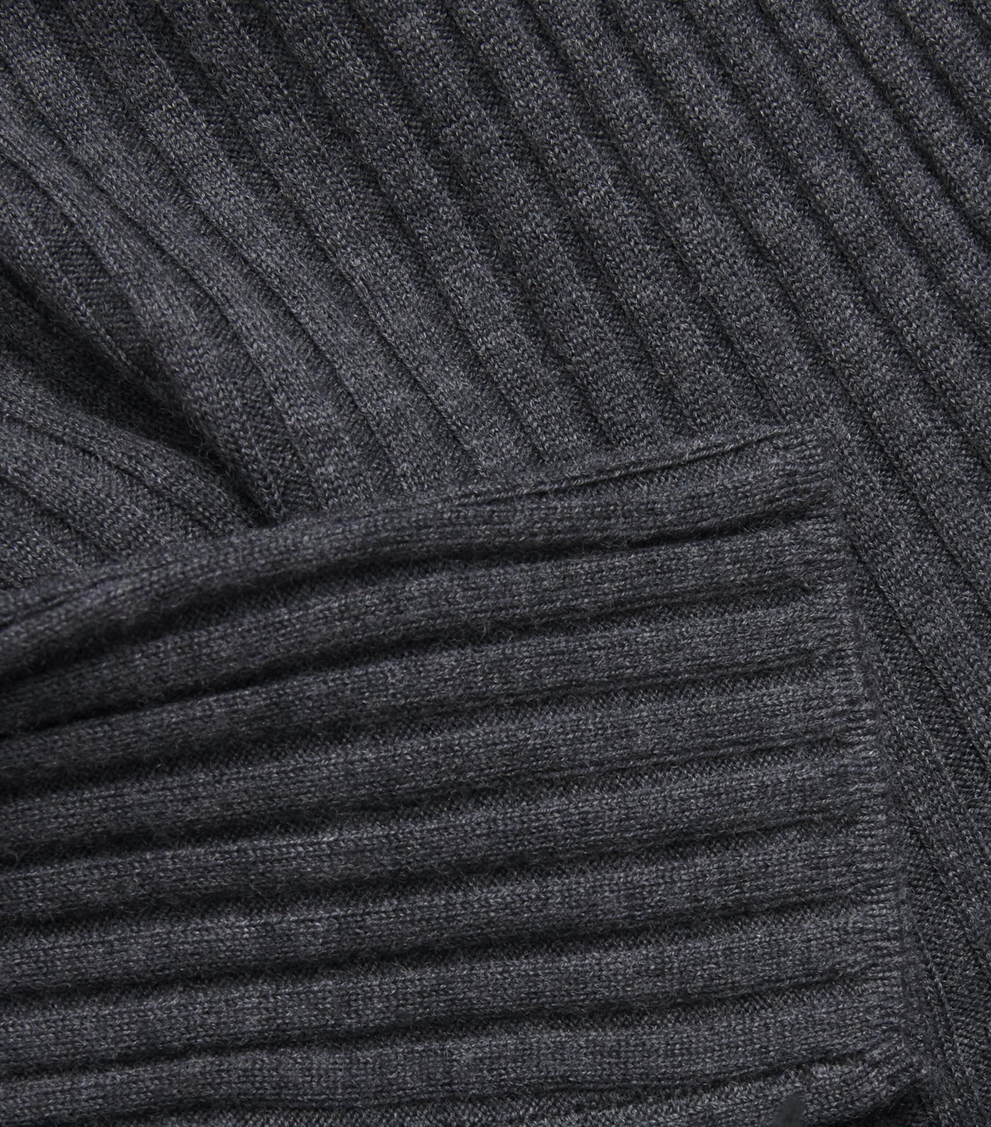 Joseph Merino Wool Ribbed Midi Dress - Smoke