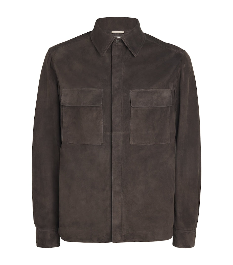 Agnona Brown Suede Overshirt