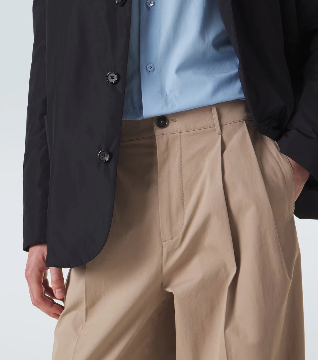 Jil Sander - Pleated cotton wide-leg pants