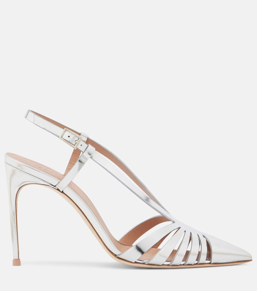 Malone Souliers - Janette metallic leather slingback pumps