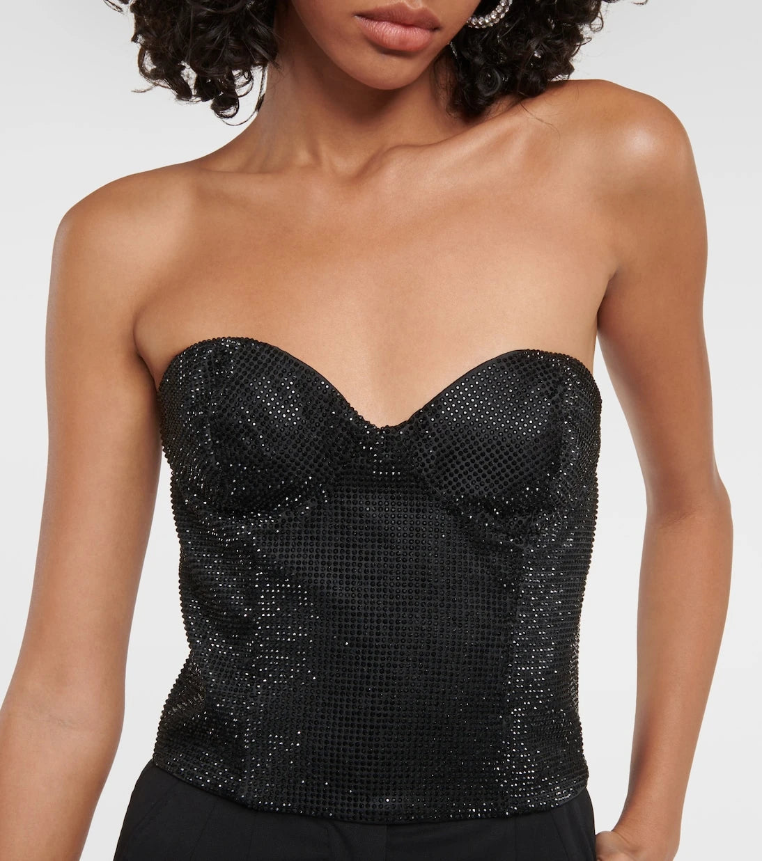 Costarellos - Gabra crystal-embellished bustier top