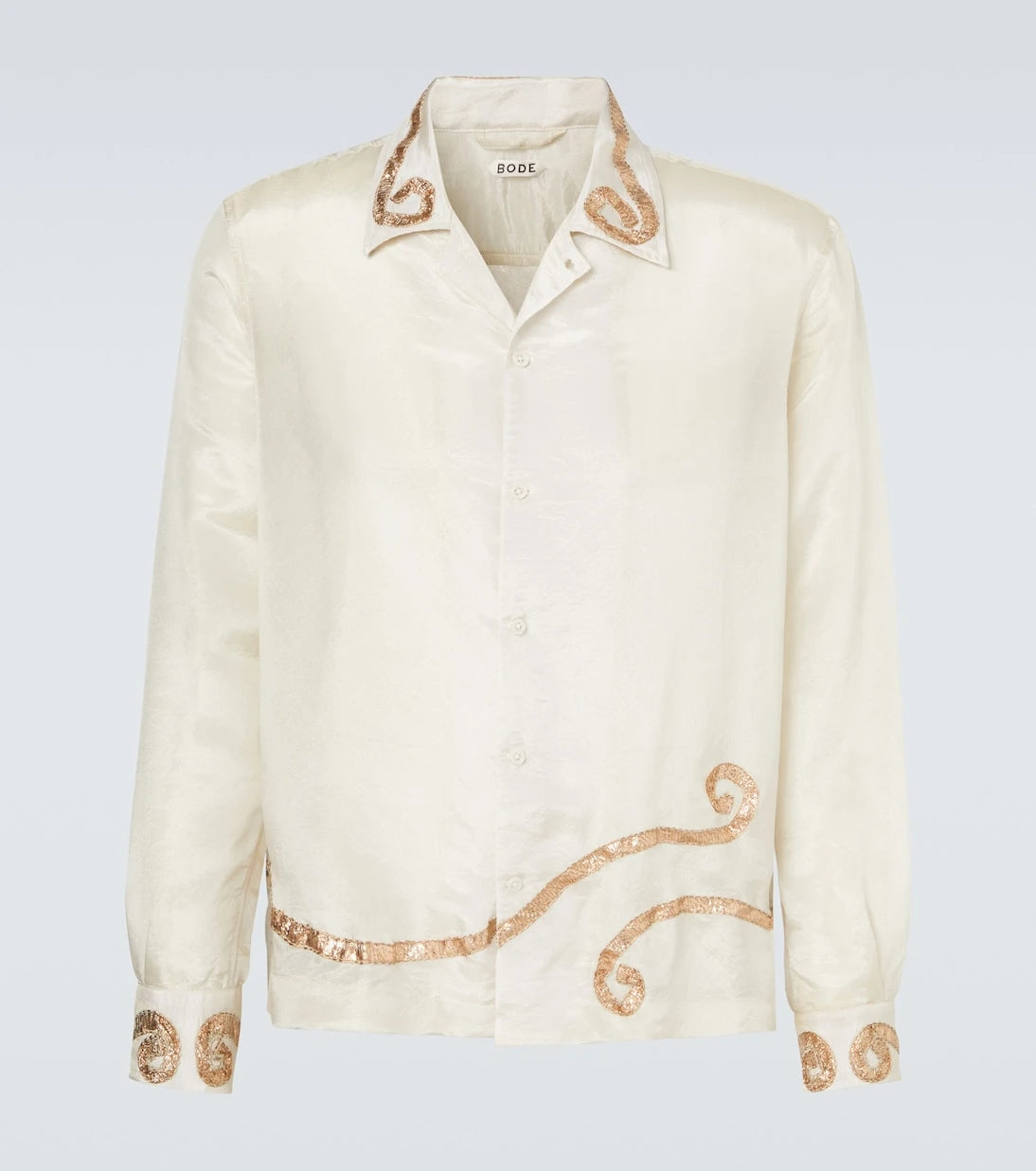 Bode - Lido appliqué semi-sheer shirt