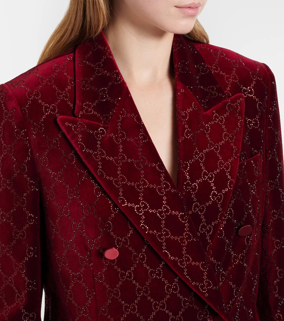 Gucci - GG embellished cotton velvet blazer