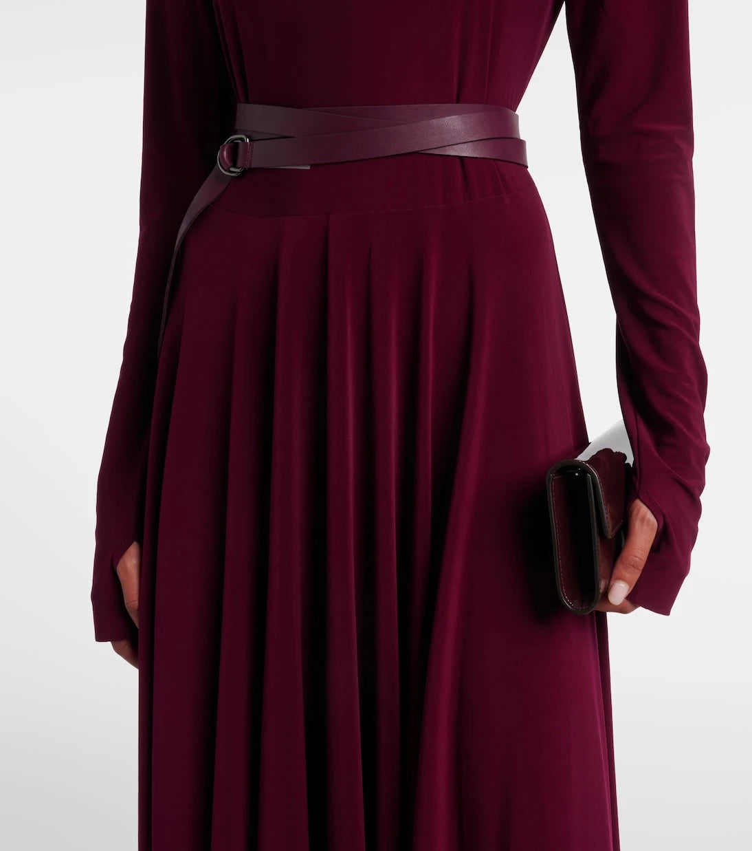 Norma Kamali - Pleated turtleneck maxi dress