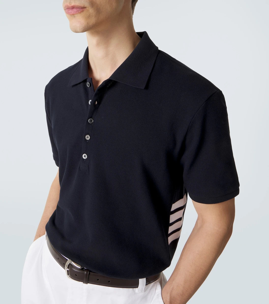Thom Browne - 4-Bar cotton piqué polo shirt
