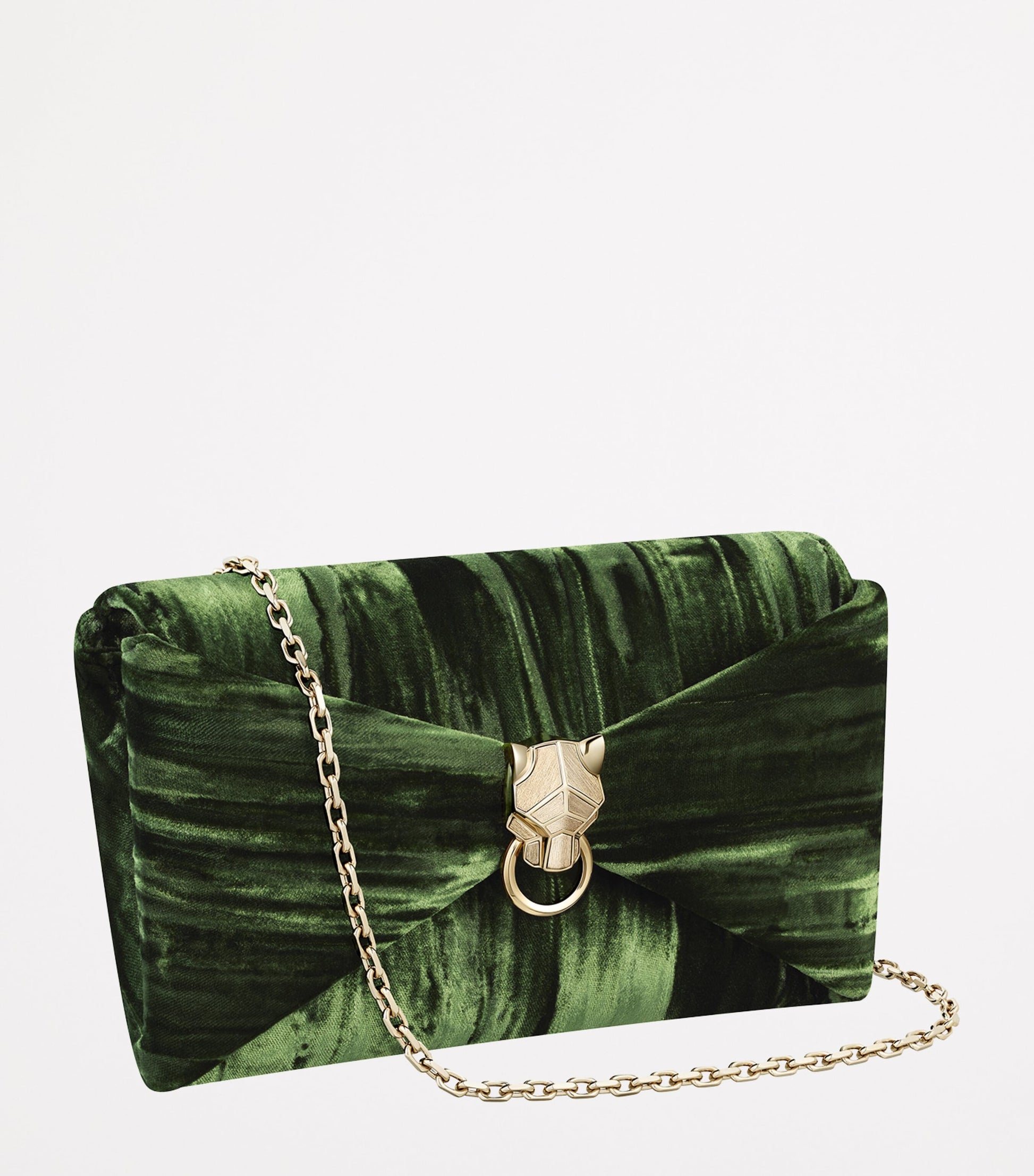 Green Velvet Panthère Graphique de Cartier Chain Pouch
